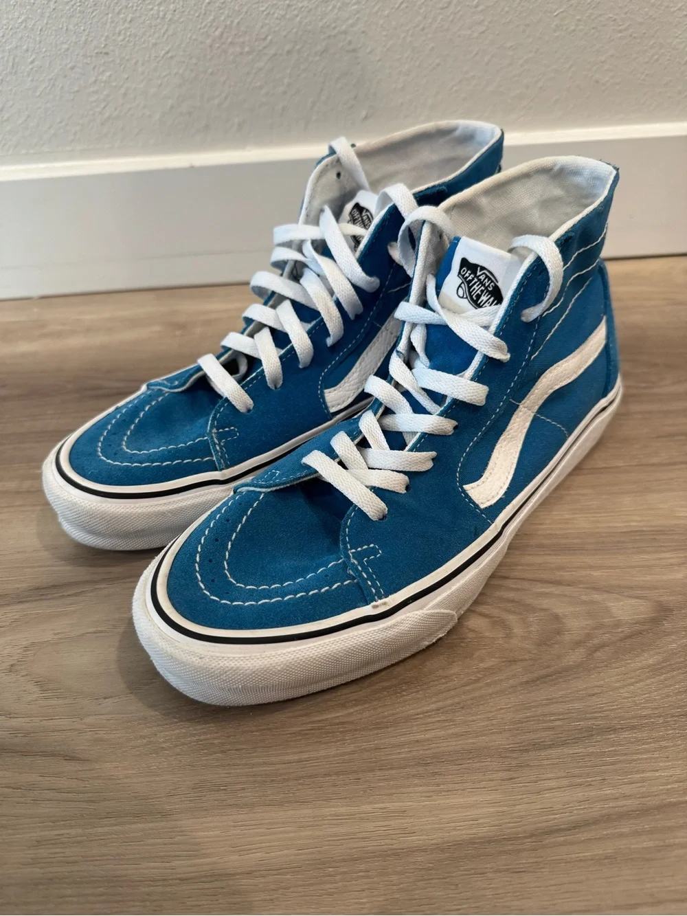 Vans Sk8-Hi Blue Suede & Canvas High Top Sneakers